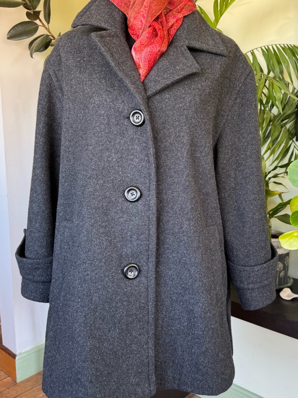 Women's Italian Dark Gray Wool Coat